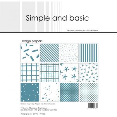 Simple and Basic Paper Pad Designpapier - Basic Aqua